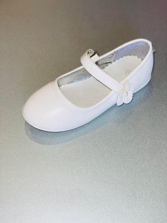 Picture of BY51- GIRLS WHITE BALLERINA SHOES - IDEAL FOR HOLY COMMUNION